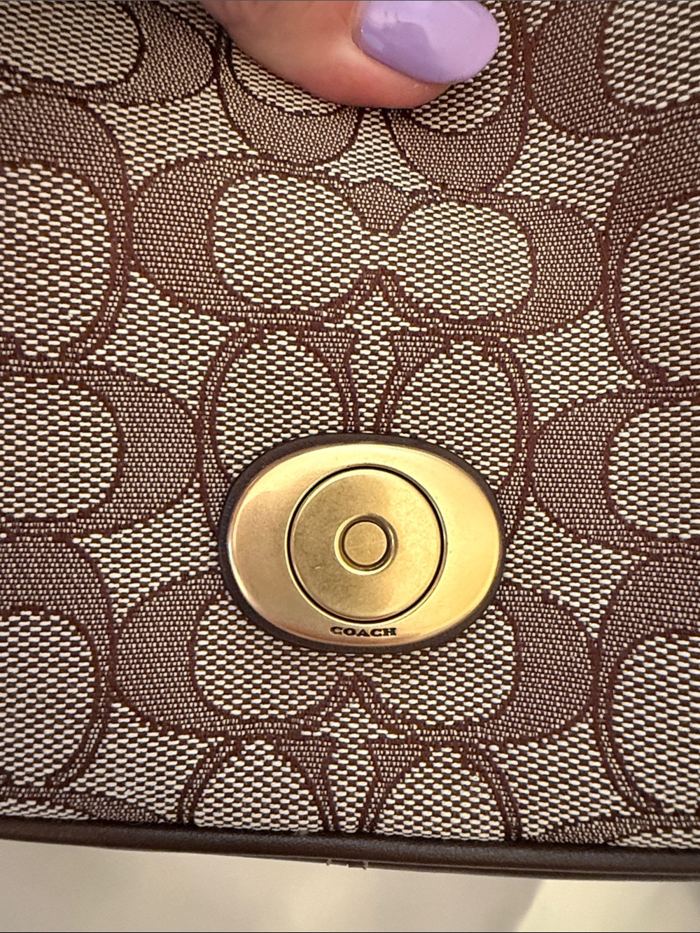 🤎Coach NWT Signature Maple/Oak Jacquard Soft Tabby Shoulder Bag / Brass Hardware - Picture 6 of 13
